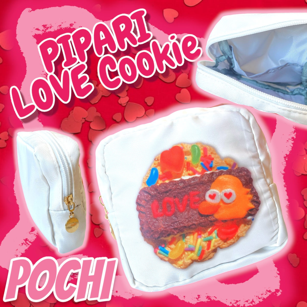 ☑︎LOVEクッキー目がハートぴぱりナプキンポーチ🍪😍🫶🩷