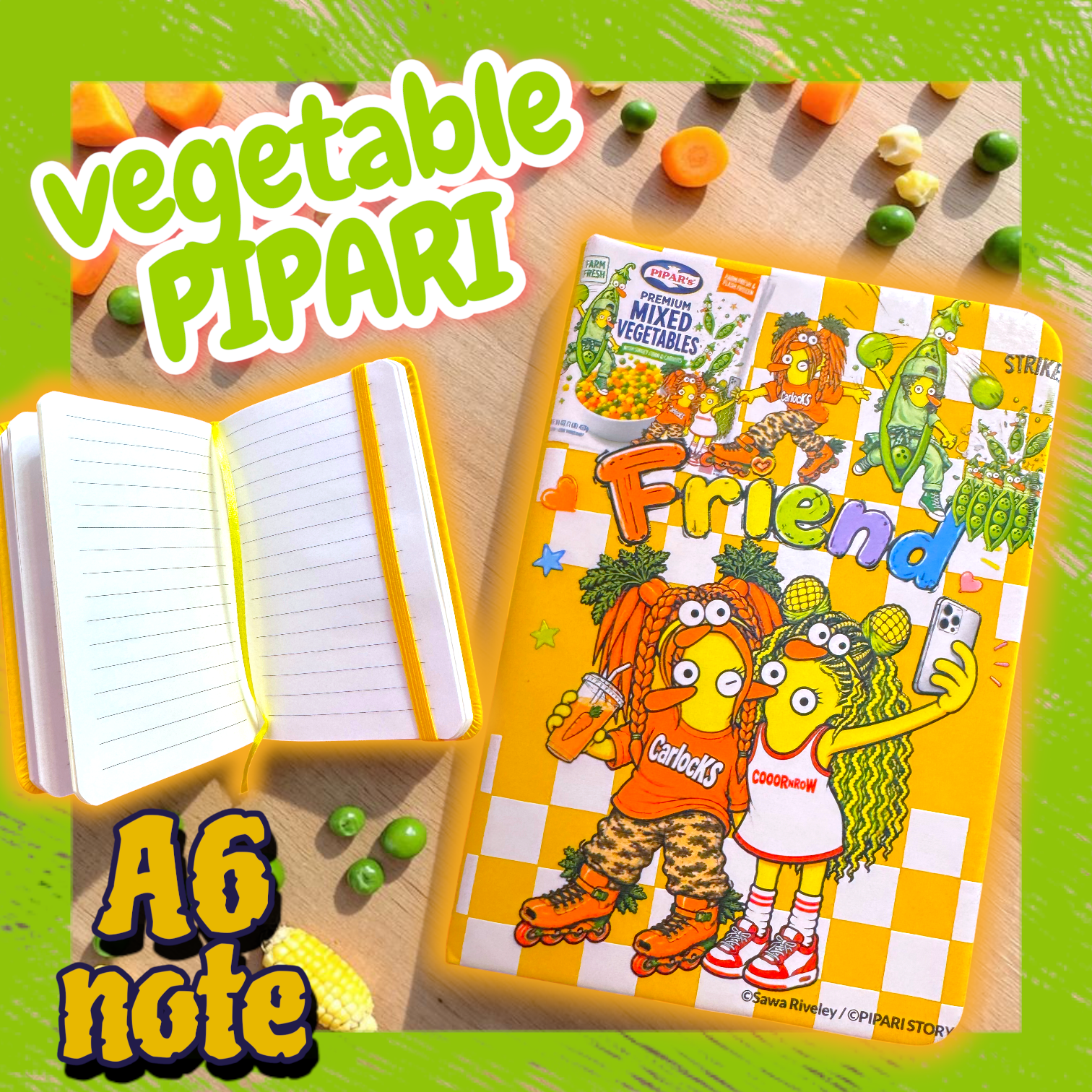 【限定】ベジタブルミックスぴぱりハードカバーノート🌽🥕🫛🌈