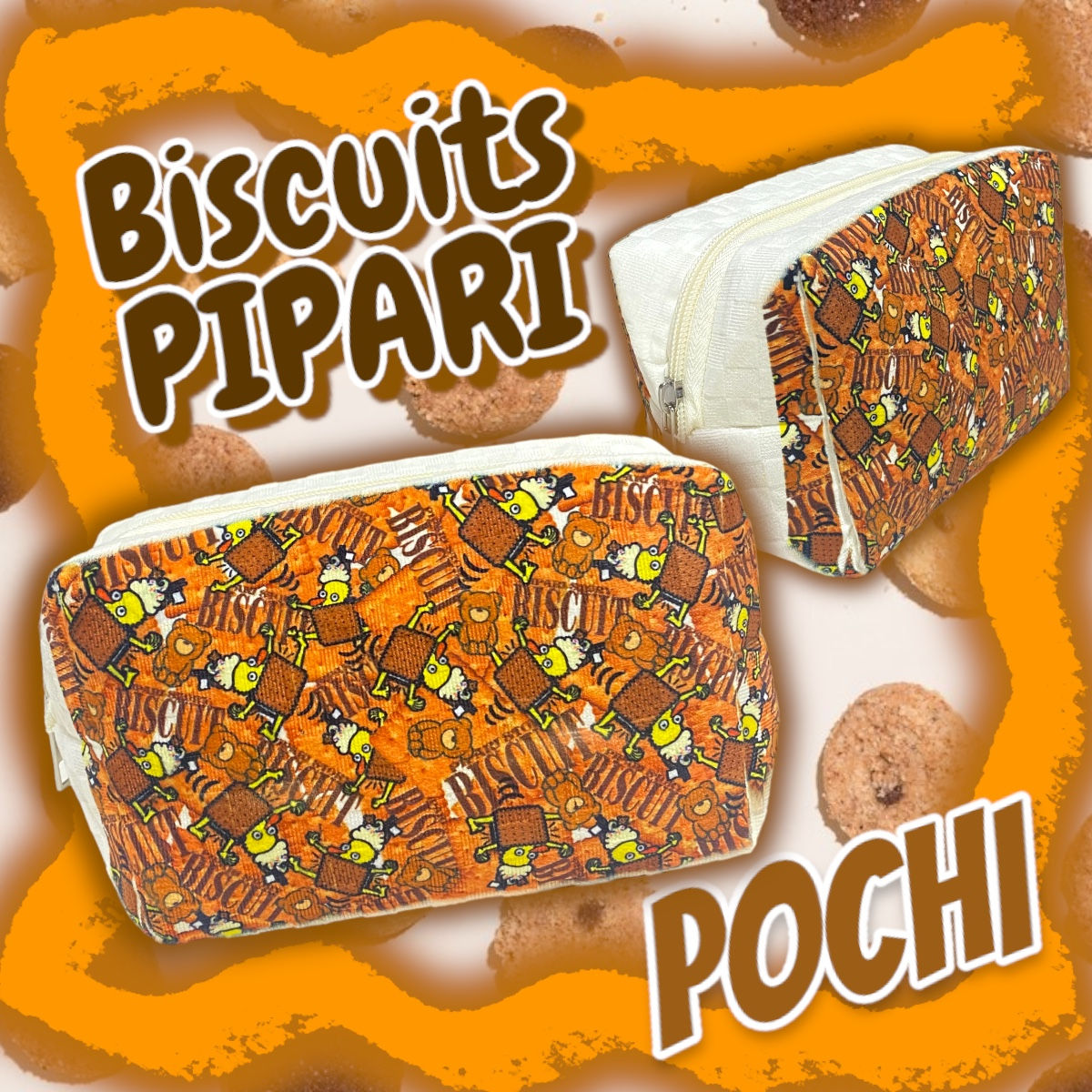 ☑︎ビスケットぴぱり両面印刷ポーチ❤️🍪🌈