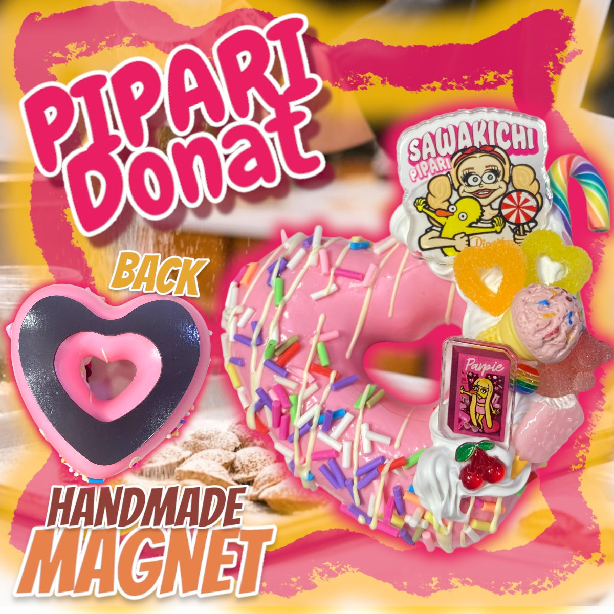 ☑︎#①sawakichiぴぱりドーナツデコマグネット🍩💕🌈