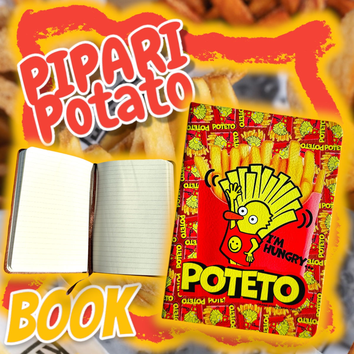 ☑︎ポテトぴぱりハードカバーノート【高品質🏆✨】🍟