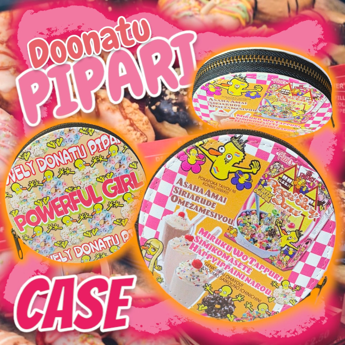 ☑︎ドーナツぴぱりチェッカー❣️コインケース【高品質PUレザー🏆】🍩💓