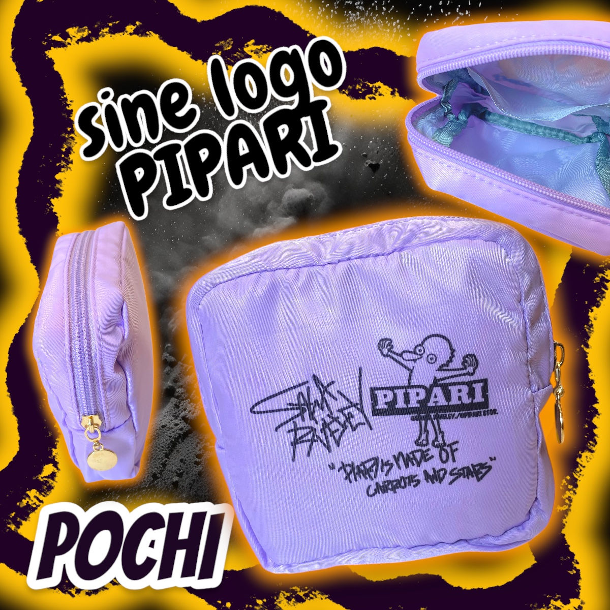 ☑︎サインロゴぴぱりナプキンポーチ💜🌈パープル🌈