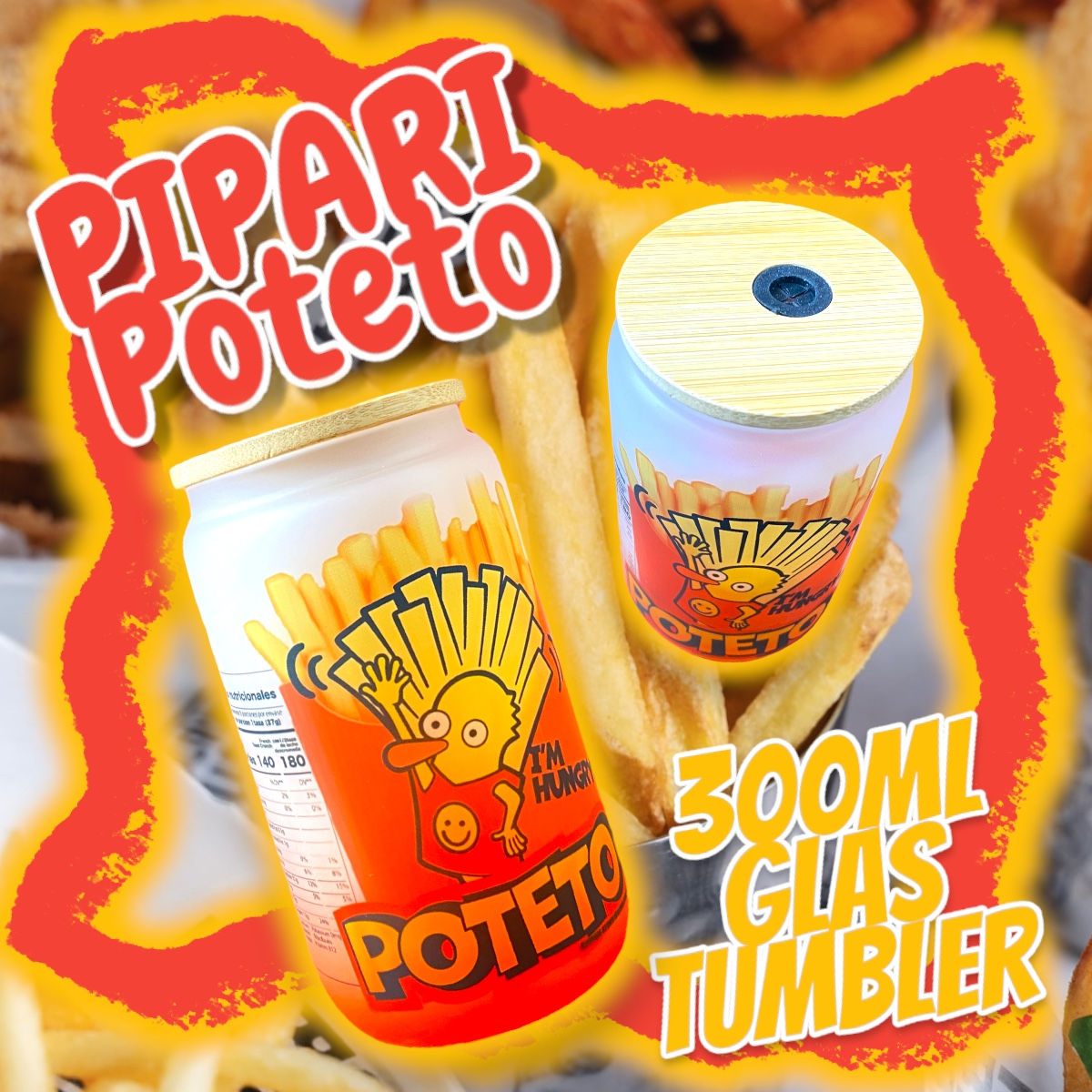 ☑︎ポテトぴぱりガラスタンブラー❤️🍟300ml