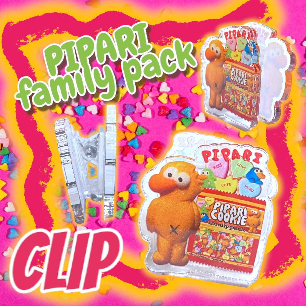 ☑︎小デブファミリー両面印刷クリップ💞🌈🫶🏻