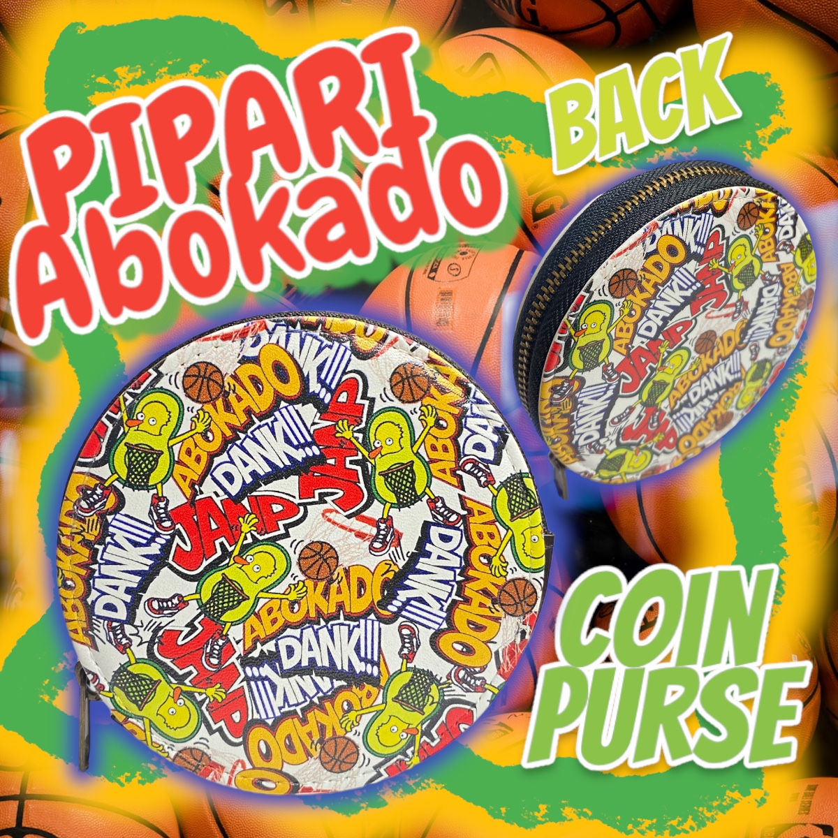 ☑︎アボカドダンクぴぱり【高品質PUレザー】コインケース🥑💛🏀