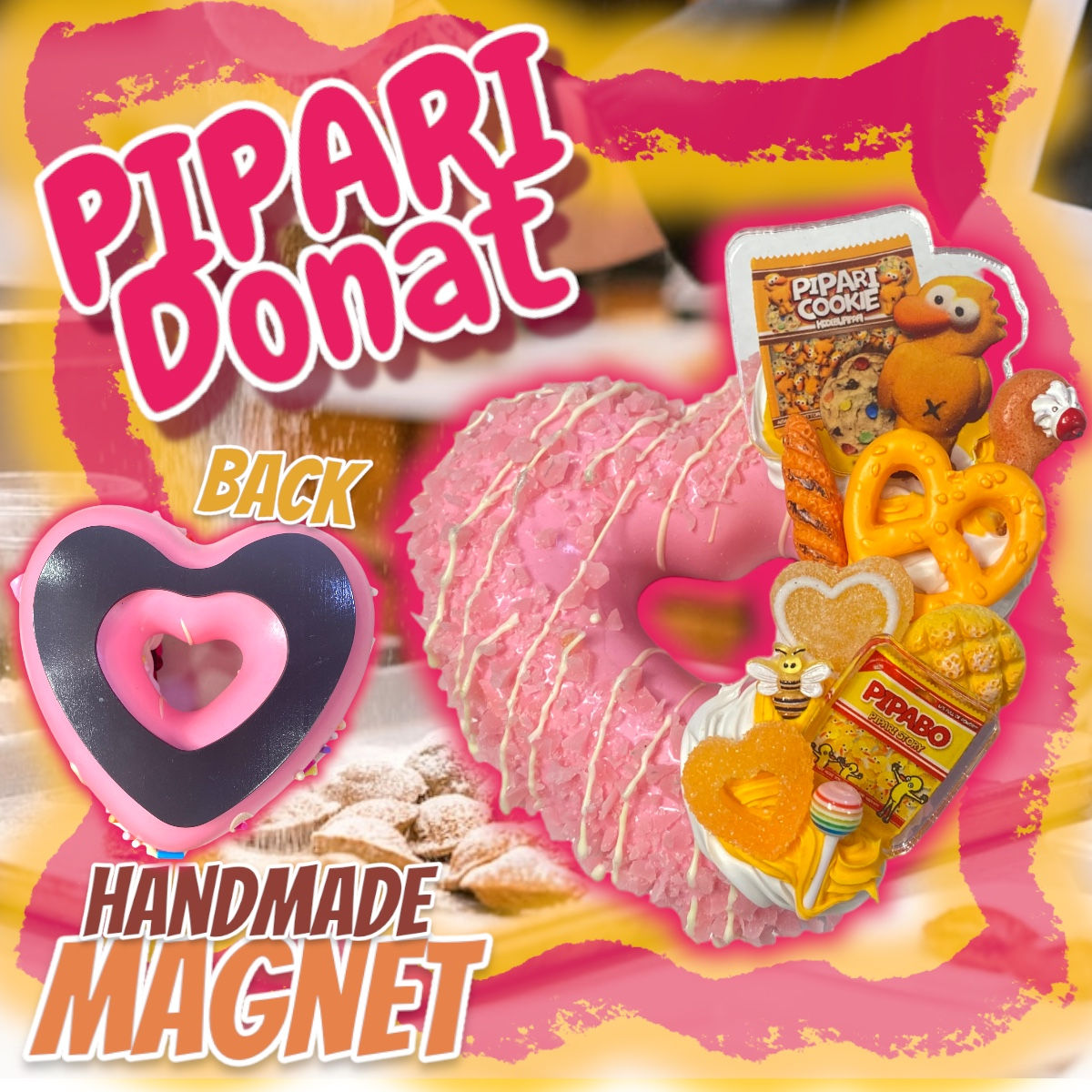 ☑︎#① 小デブぴぱりデコドーナツマグネット🧡🍪🌈✨