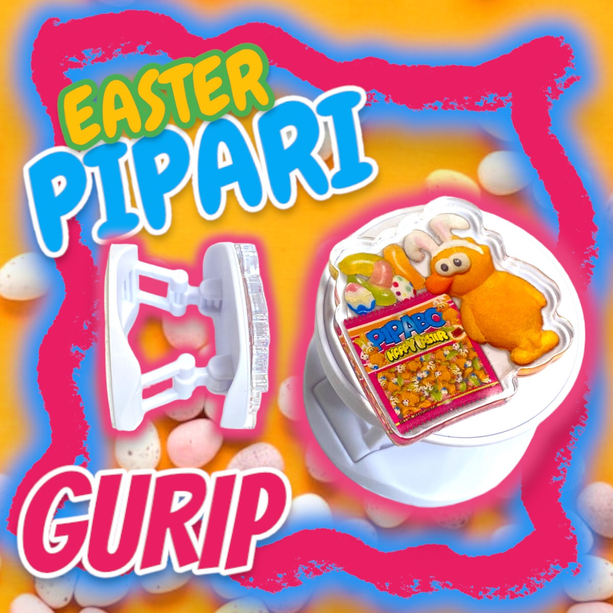 ☑︎イースターぴぱりスマホグリップ🐇💓🌈