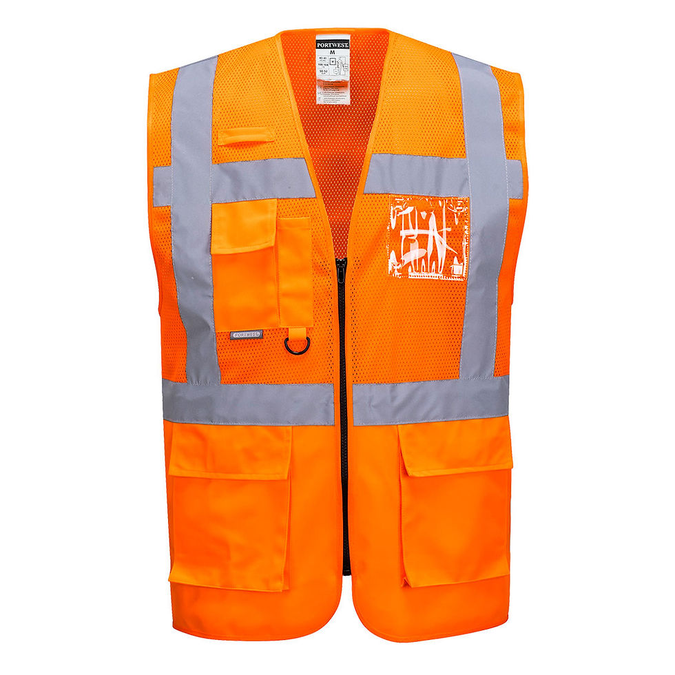Thumbnail: Madrid Hi-Vis Half Mesh Executive Vest - C496