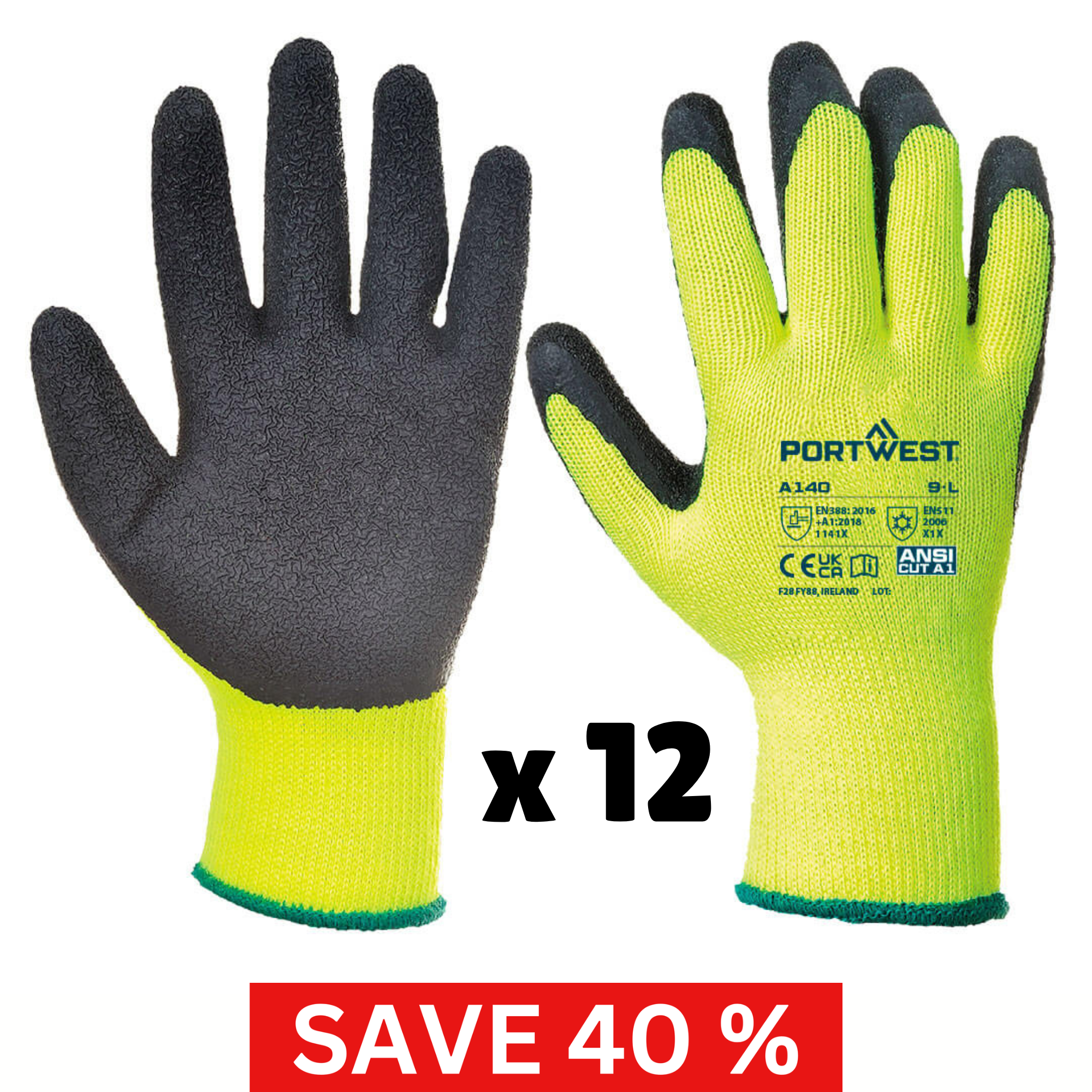 Thermal Grip Gloves ( 12 Pack )