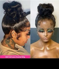 Thumbnail: 360 Full lace wig human hair