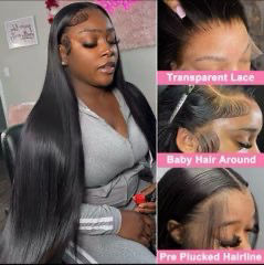 Thumbnail: 360 Full lace wig human hair