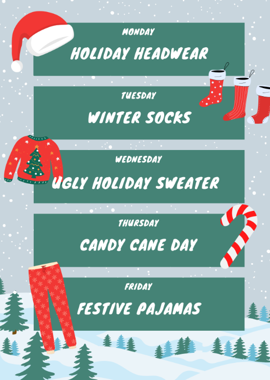 Holiday Spirit Week Dec. 15th-19th