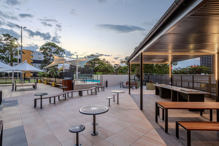 A t1 Photography project: Thomas Holt Drive: (This project was an upgrade to existing office space in Macquarie Park, Sydney.  Graphite Projects and GlasgowHart architects created an amazing outdoor space, giving office a staff beautiful place to relax, unwind, excercise and socialise.  ).  Architecture Folio, Commercial Workspaces service.
      t1 Photo is a Lindfield, Sydney photographer specialising in architecture, commercial, portraiture, and sports imaging.