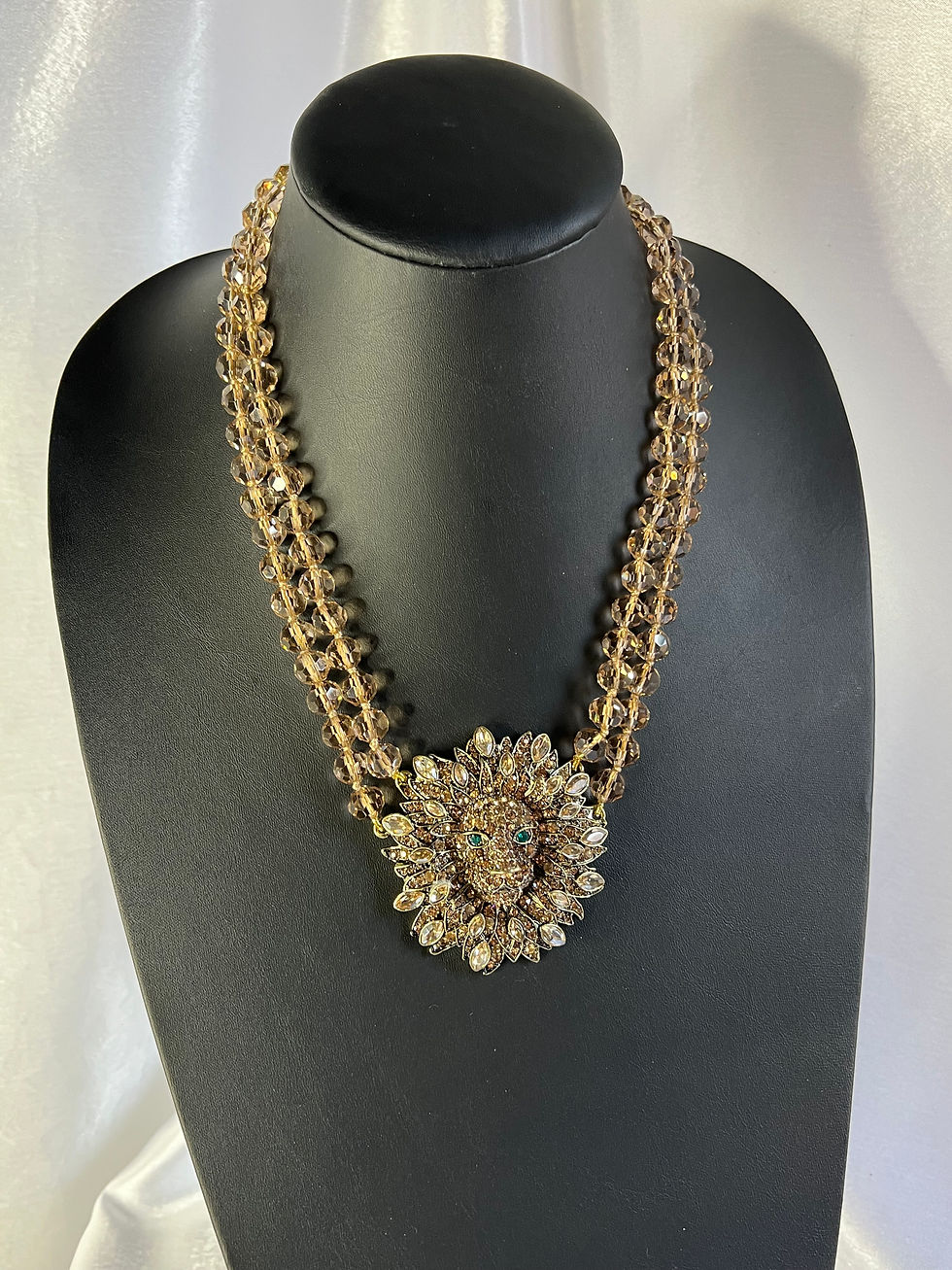 Heidi Daus Crystal Lion Necklace with Double Strands