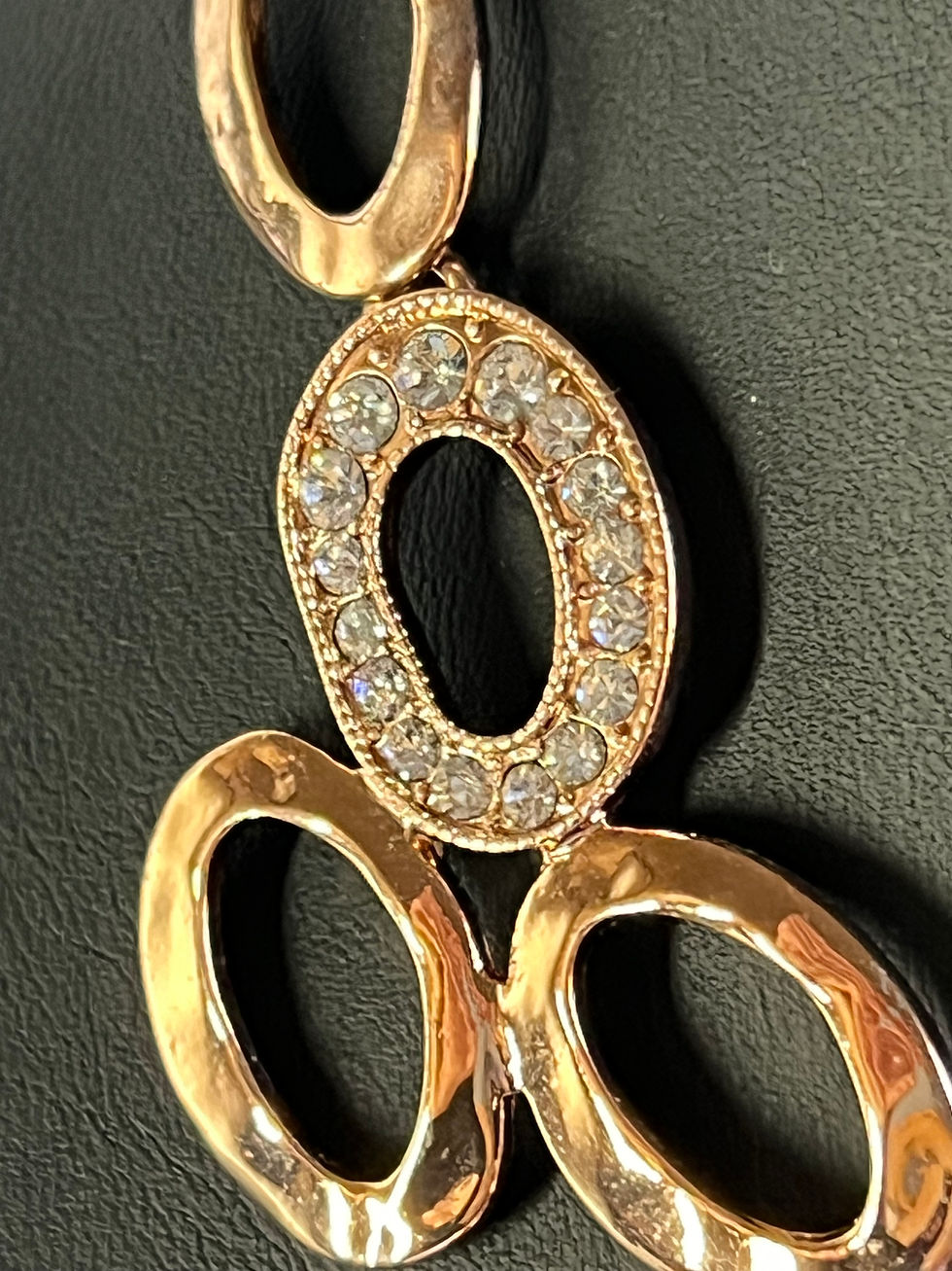 Thumbnail: Copper and Rhinestone Necklace and Earring Set