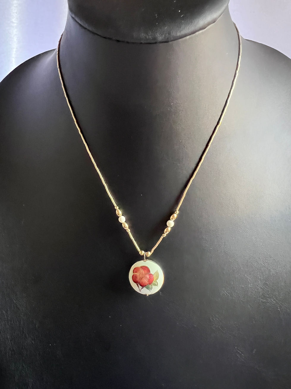 Vintage Cloisonne Pendant Necklace 17"