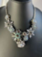 Beautiful Rhinestone Flower Necklace with Lavender tones