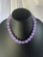 12mm Natural Purple Jade Bead Choker-Necklace