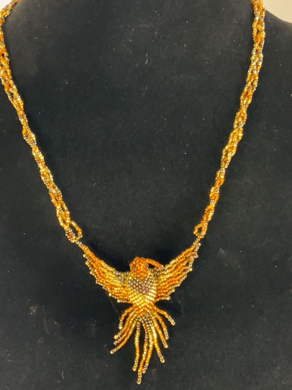 Native American Handmade Beaded Hummingbird Necklace