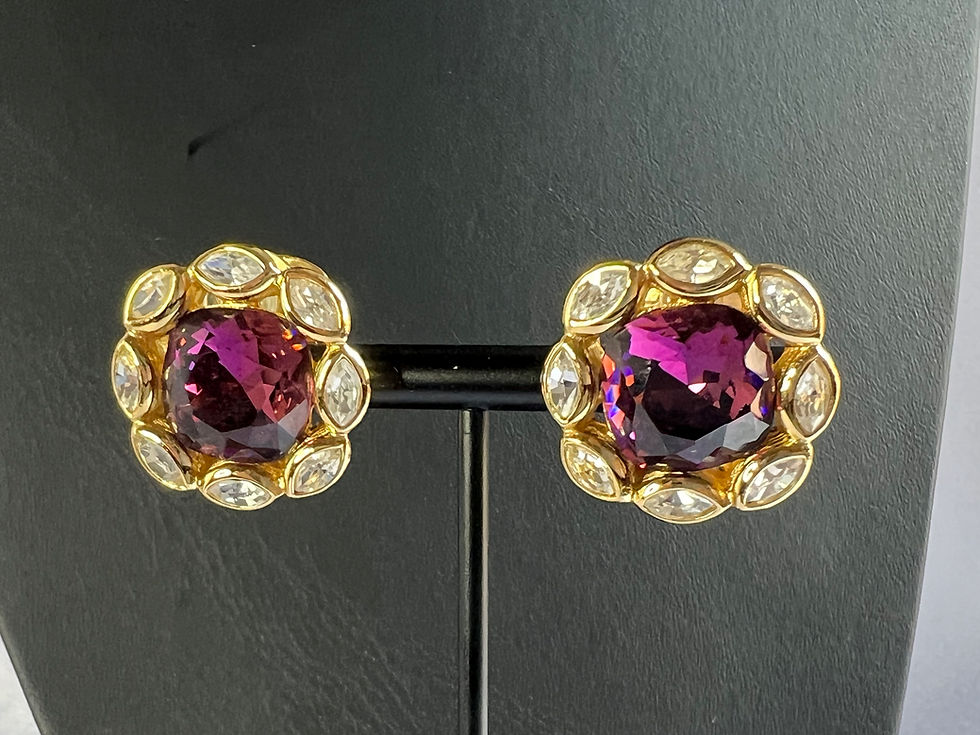 Thumbnail: Christian Dior Gold Plated Amethyst Necklace and Earrings