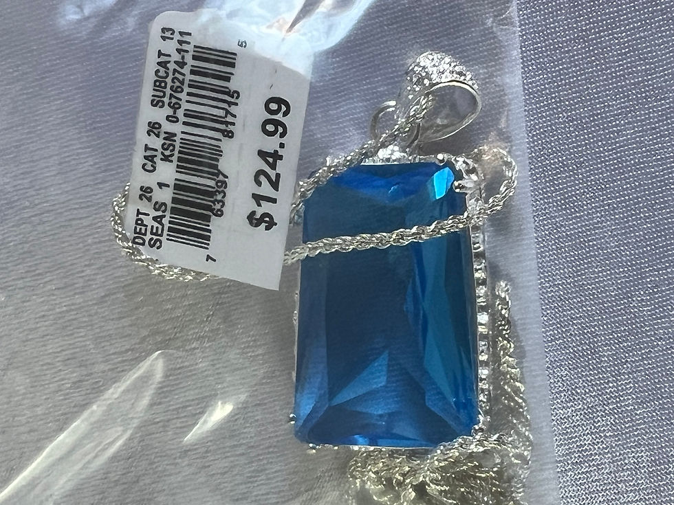 Thumbnail: Blue Topaz Pendant set in Silver on Silver Chain