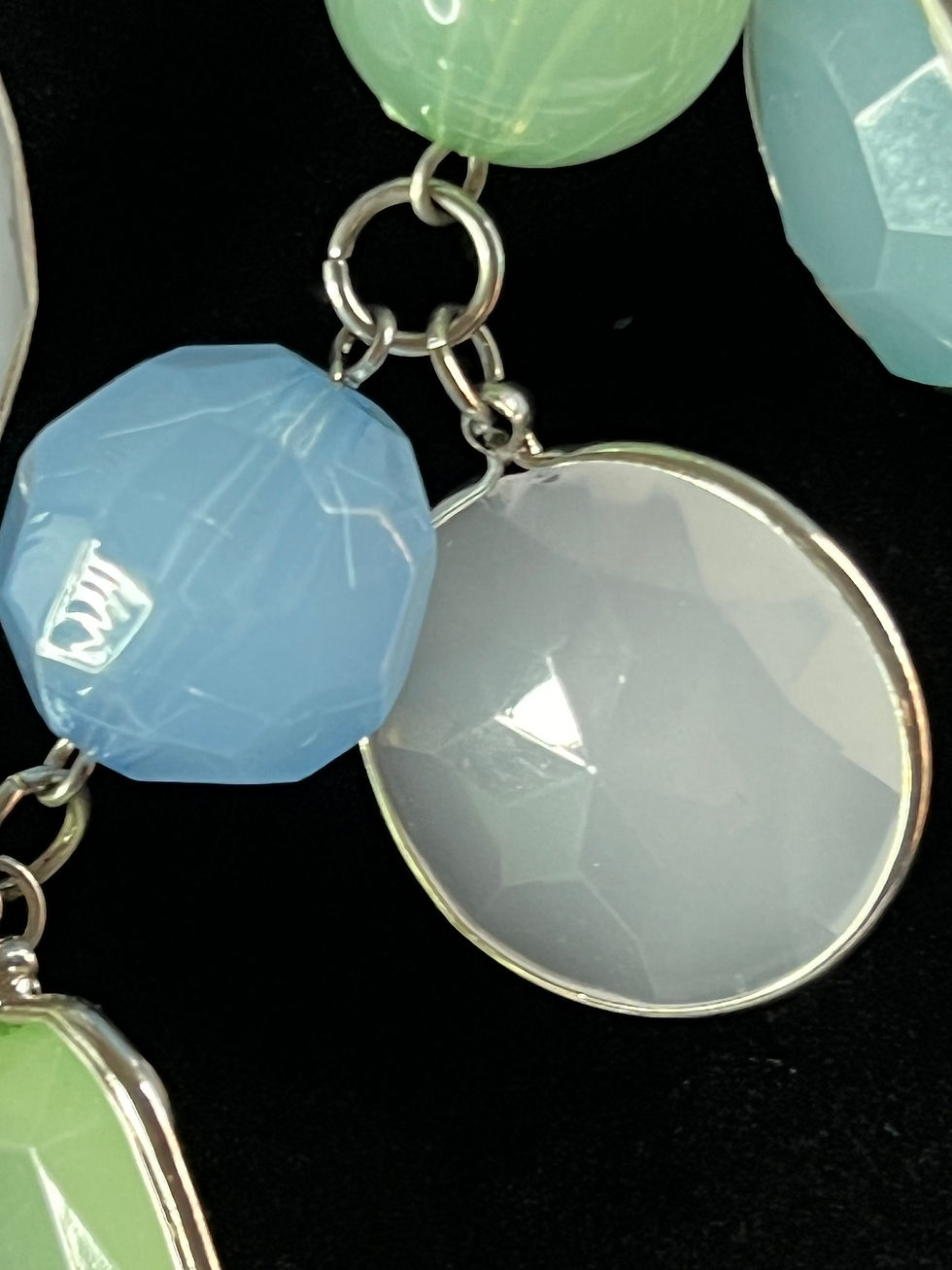 Thumbnail: Blue and Jade green Double Stand Necklace