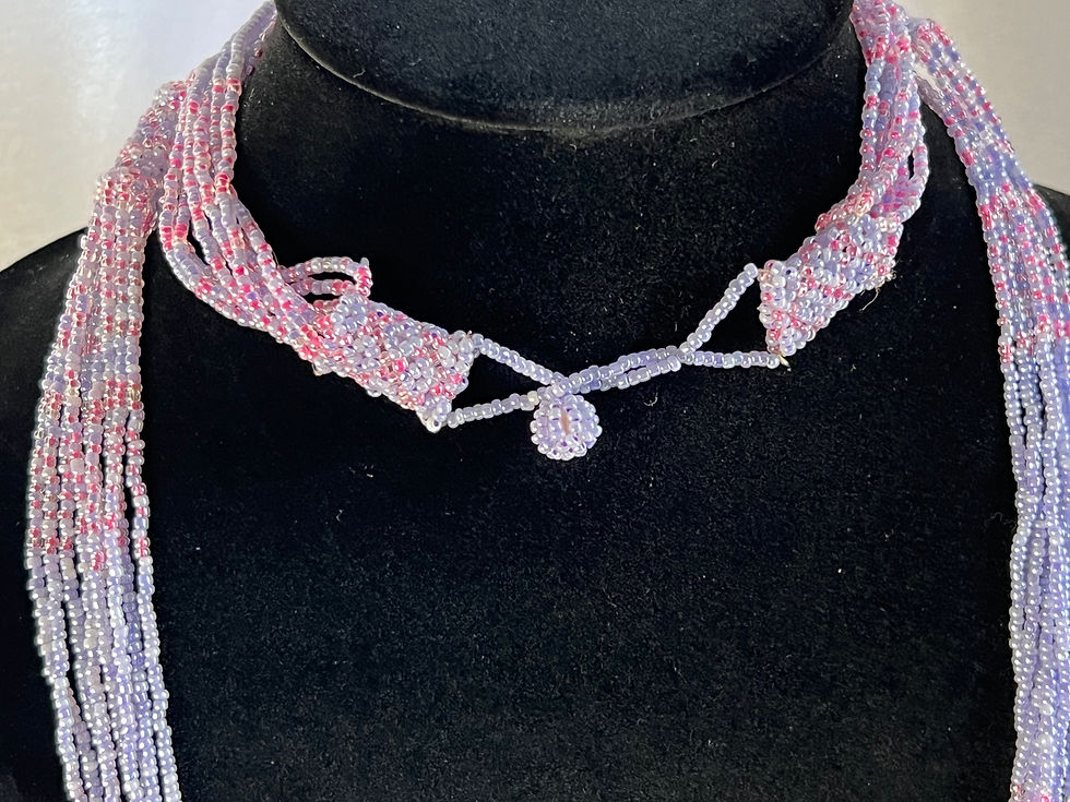Thumbnail: Purple and Pink Multi Strand Beaded Necklace