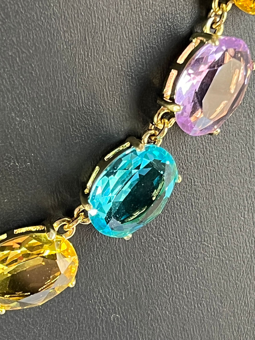 Thumbnail: "Devil Wears Heidi" Oval Crystal Necklace