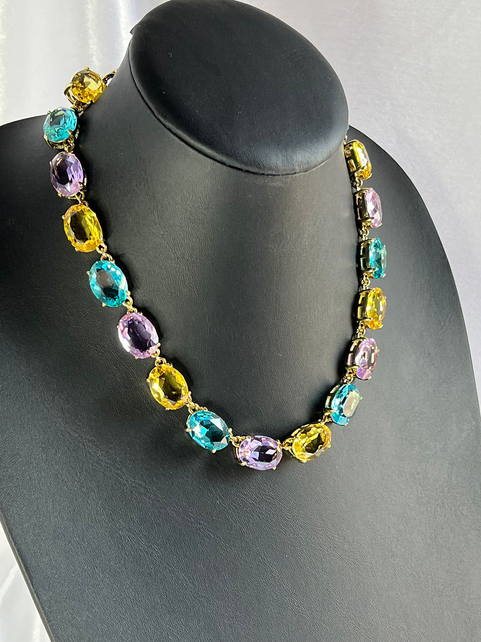 "Devil Wears Heidi" Oval Crystal Necklace