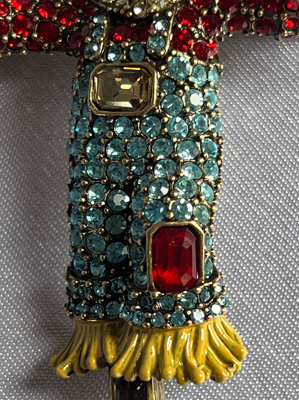 Thumbnail: "Scarecrow" Pin-Brooch-Pendant with Brass Chain