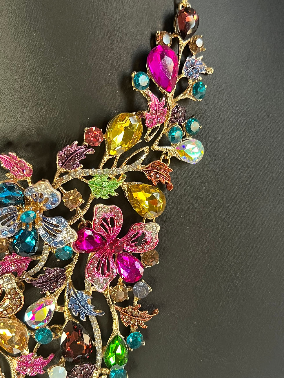 Thumbnail: Christian Siriano Floral Crystal Bib Necklace
