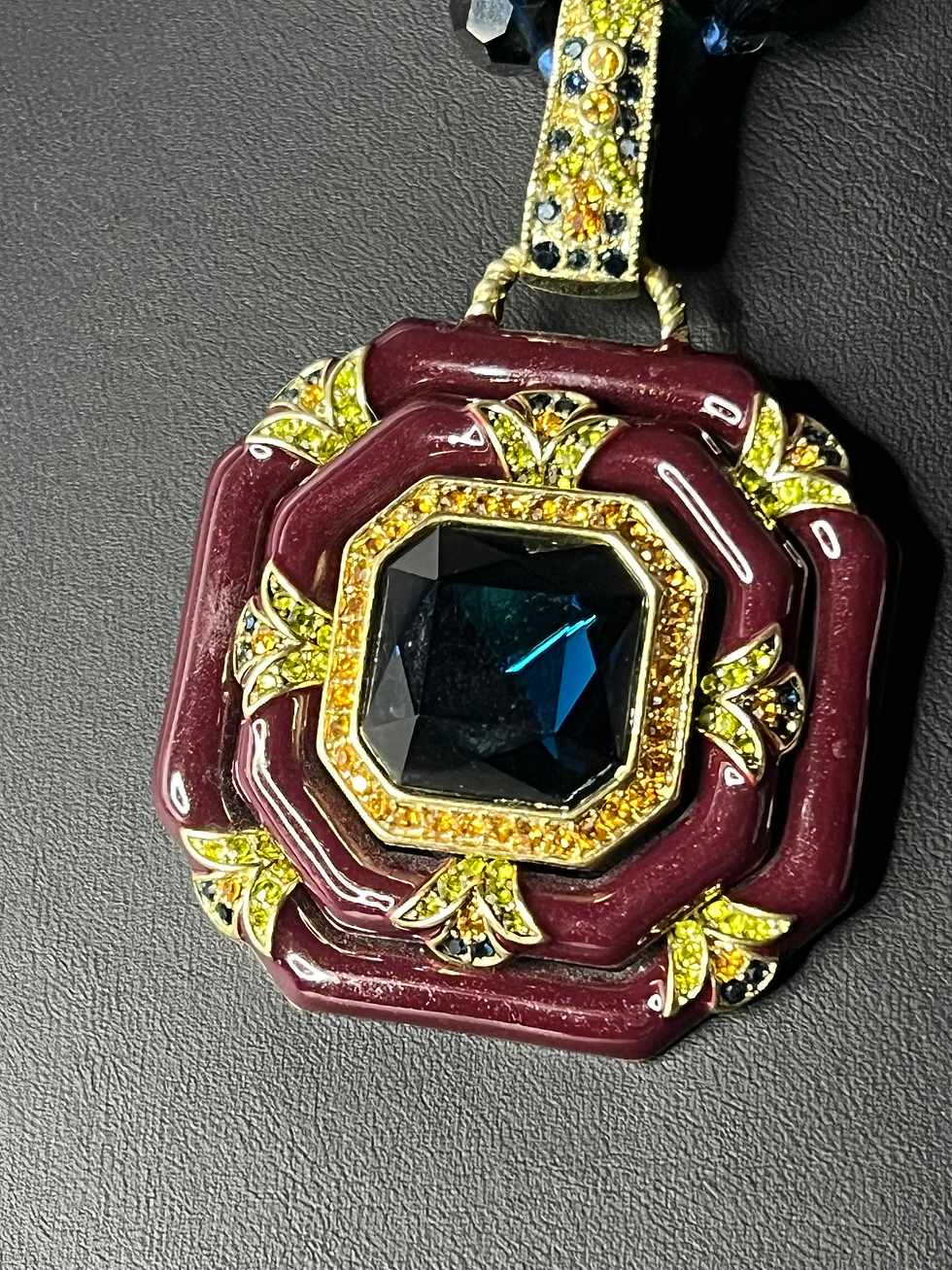 Heidi Daus "Day and Night" Enamel and Crystal Necklace