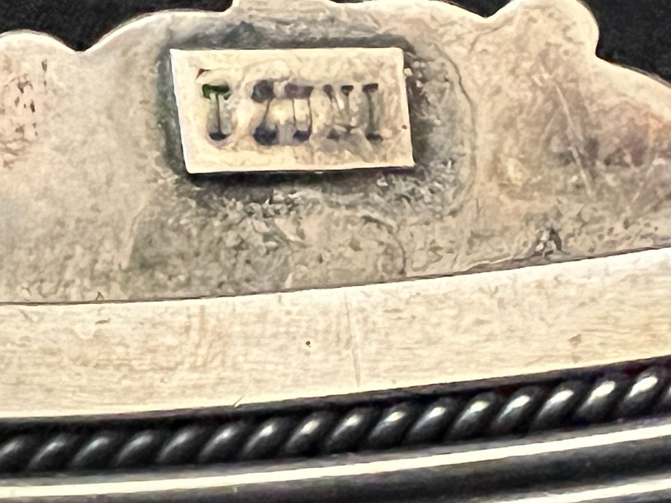 Thumbnail: Zuni Native American Bracelet / rare with Sterling Silver band