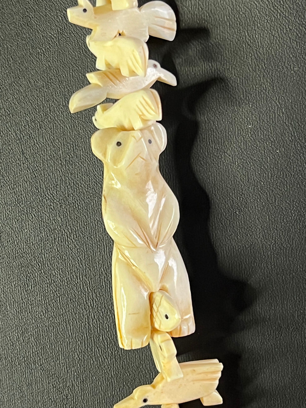 Thumbnail: Zuni Handmade Fetish Necklace with Bear and many other Animals