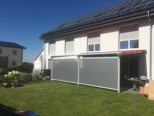 Pergola, Markisen, Klaiber, Wintergartenbeschattung, Seitenbeschattung, Kassettenmarkisen, 
