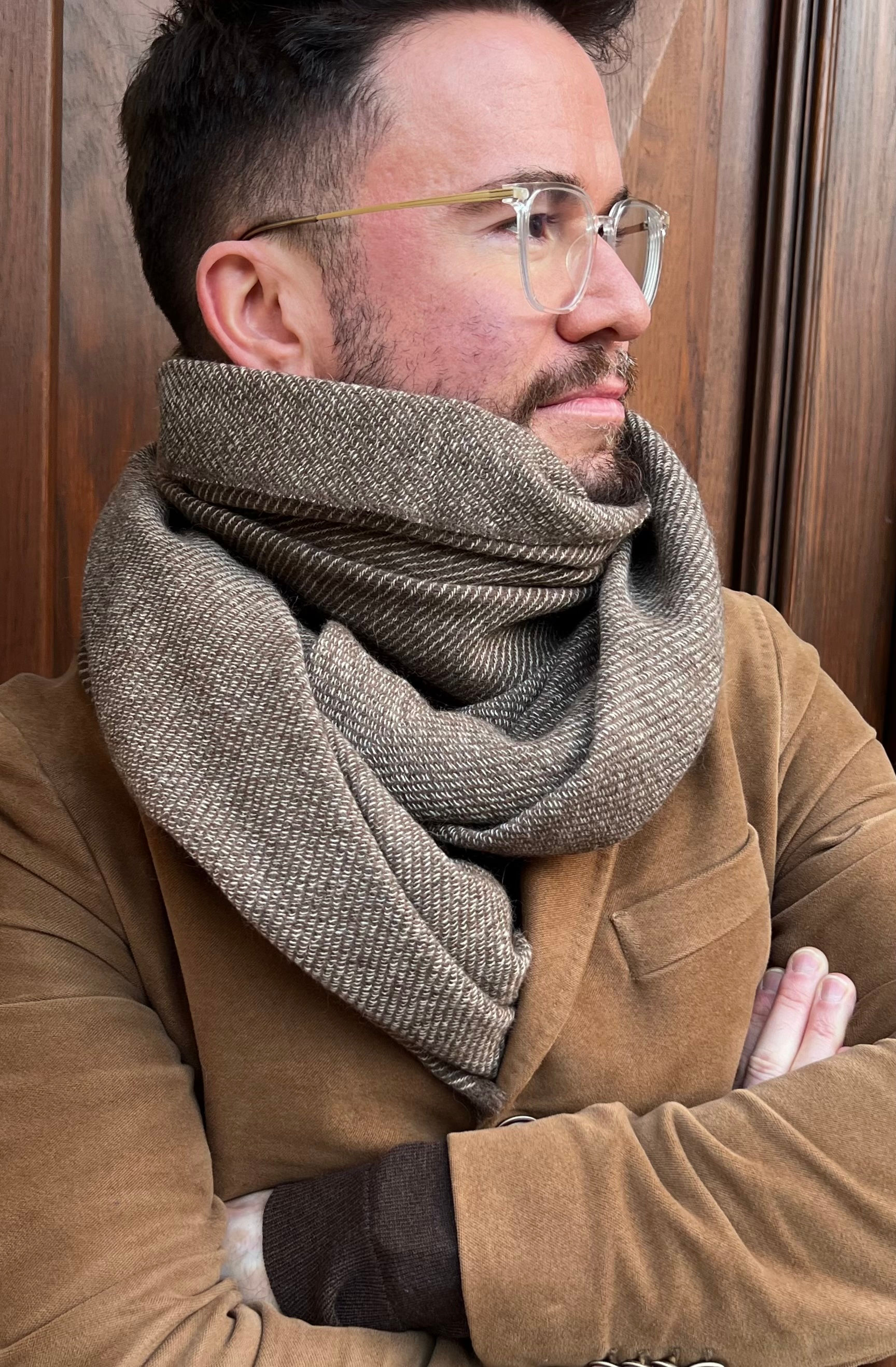 Striped yak wool scarf