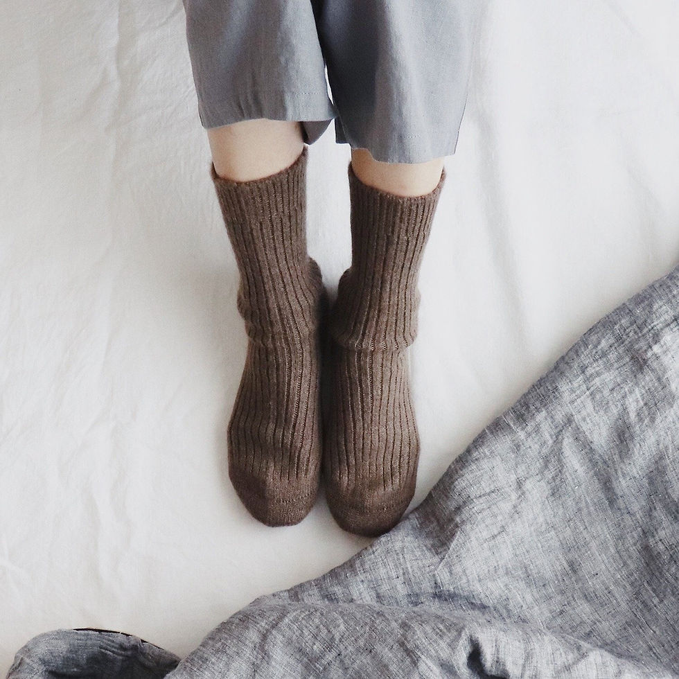 heboučké vlněné ponožky na spaní z bio vlny jaka