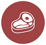 Red icon with a steak on it to represent the steak department