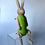 Thumbnail: Lime Green Handmade Sitting Wooden Rabbit