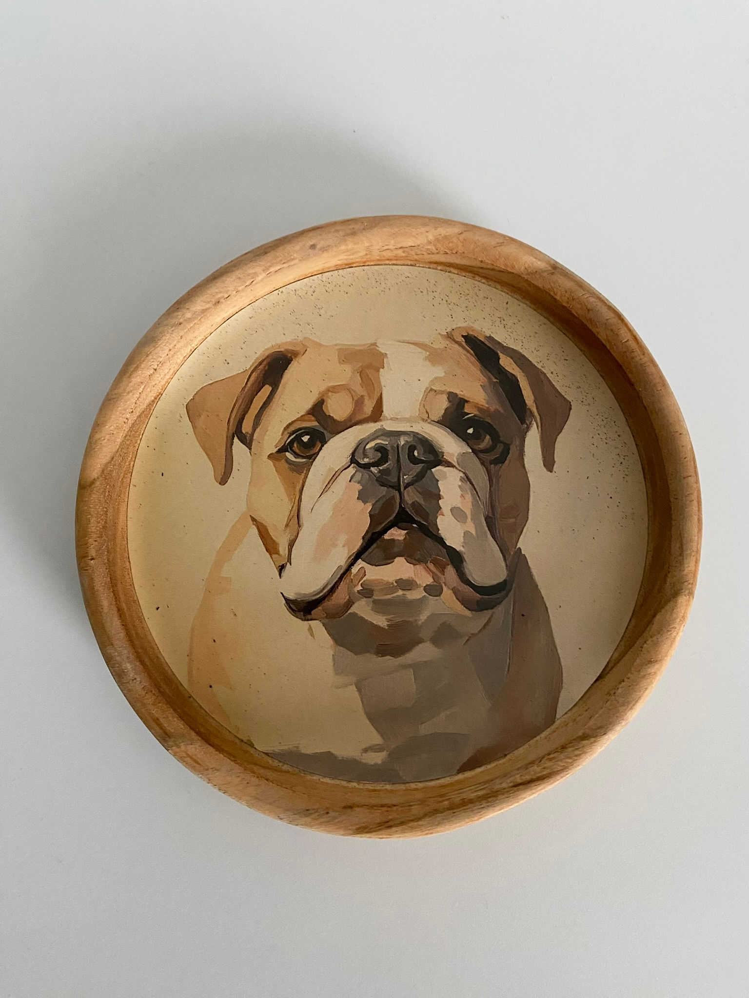 Teak Wood Animal Coaster - English Bulldog