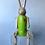 Thumbnail: Lime Green Handmade Sitting Wooden Rabbit
