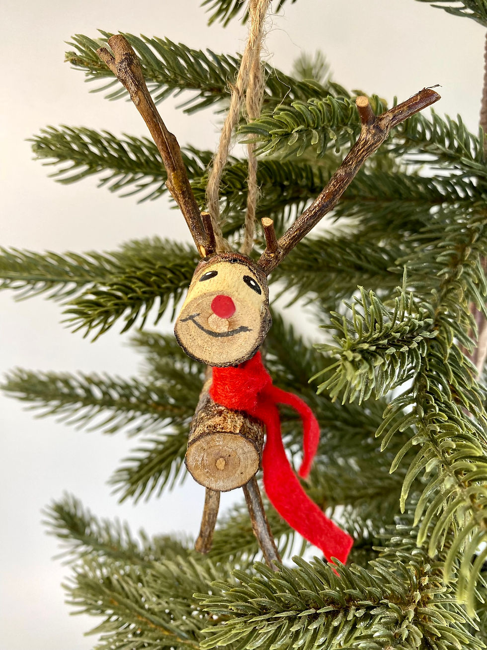 Thumbnail: Christmas Rudolph Reindeer Natural Decoration