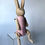 Thumbnail: Pink Handmade Sitting Wooden Rabbit