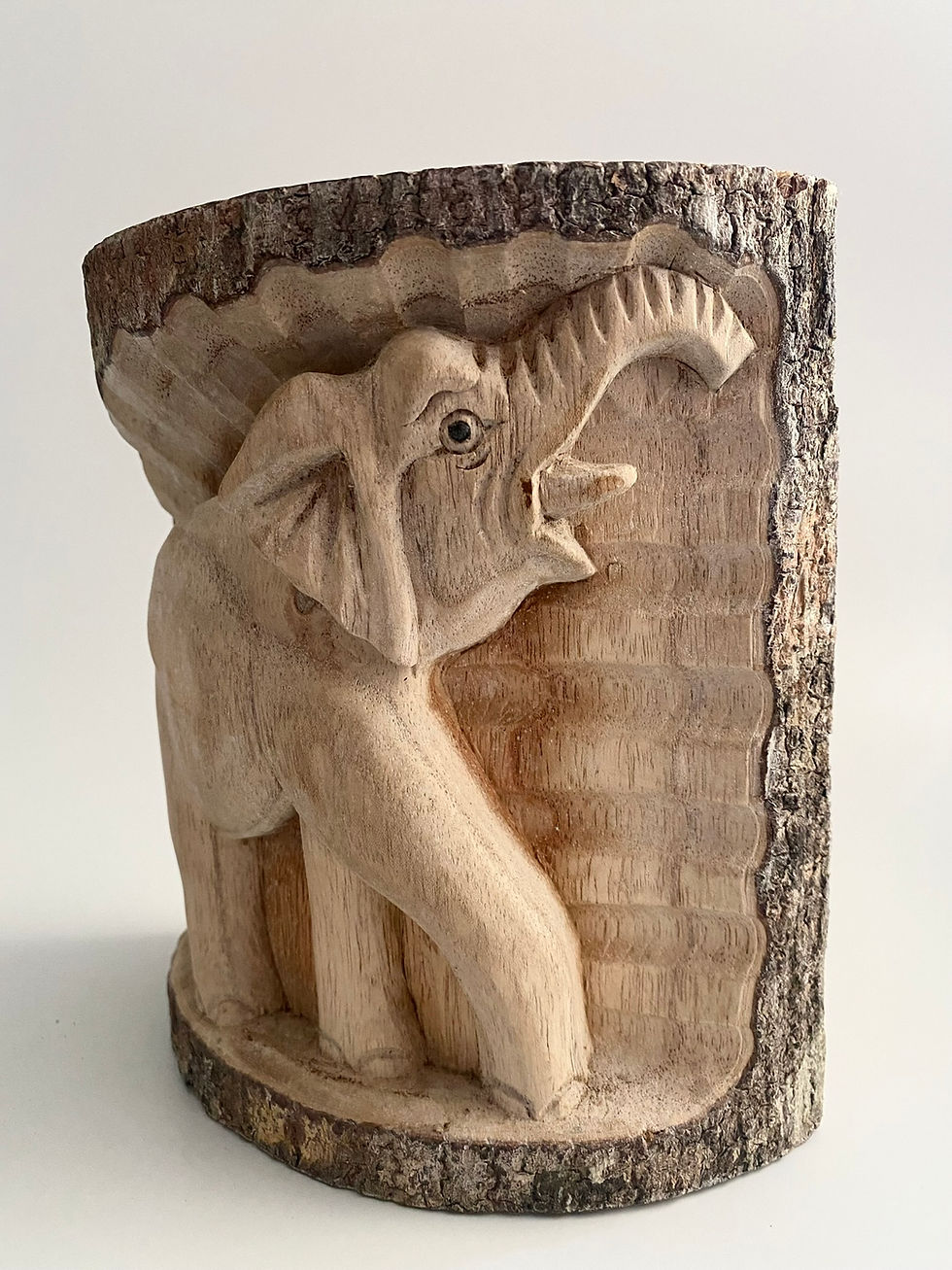 Thumbnail: Half Log Carved Elephant