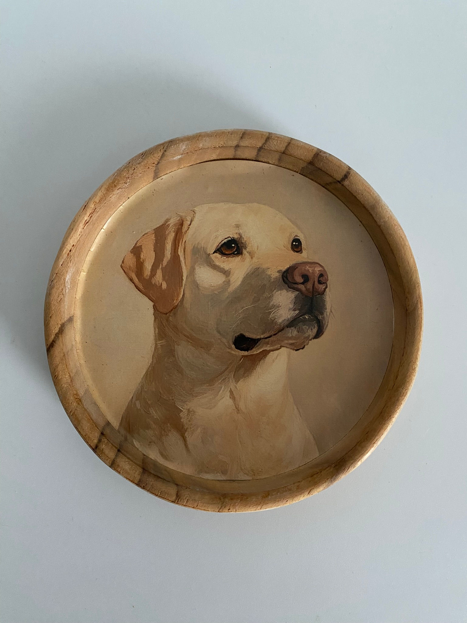 Teak Wood Animal Coaster - Yellow Labrador Retriever Dog