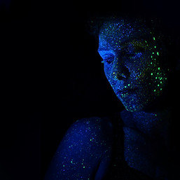 Neon Painted Face