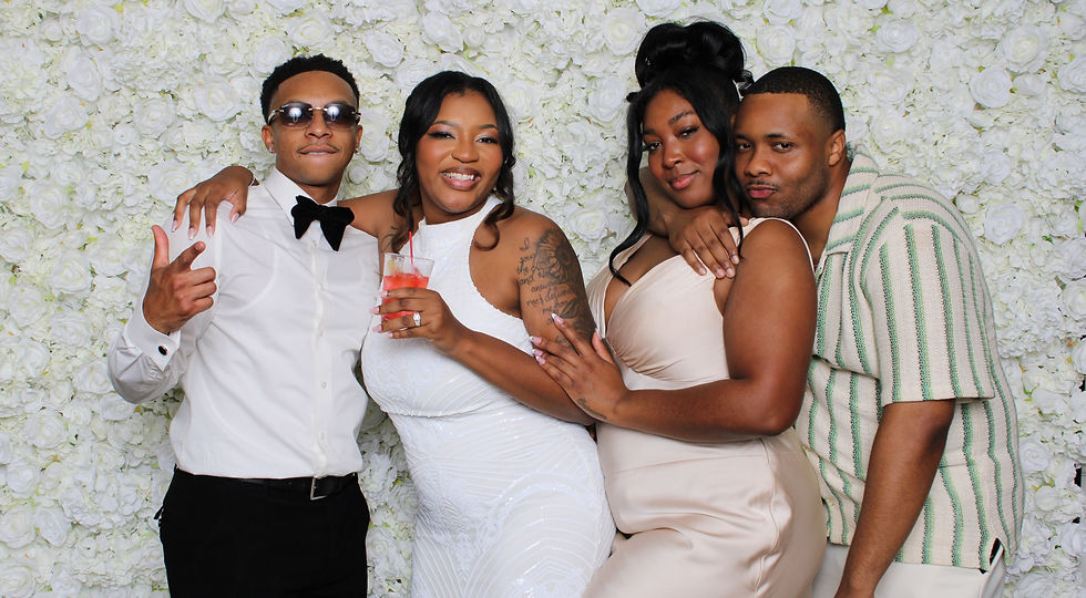 Husband & wife smiling on magazine cover photo booth