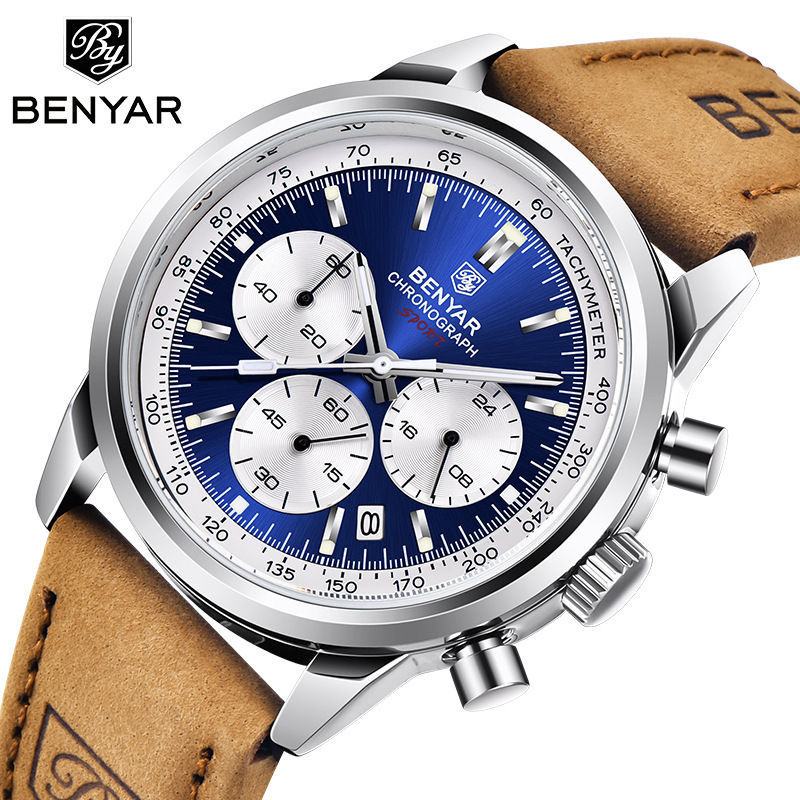 Benyar Men's Multifunctional Waterproof Quartz Watch 5188