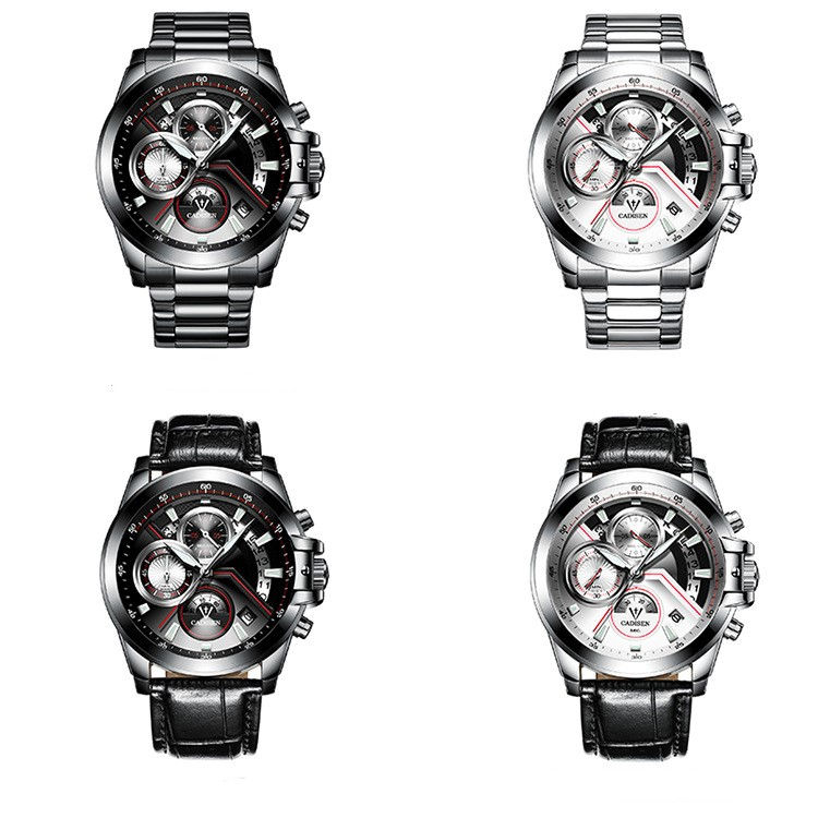 Cardisen Men's Multi-Function Quartz Watch with Three Eyes